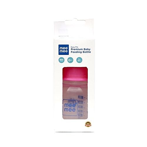Mee Mee Baby Feeding Bottle - Eazy Flo, Premium, Pink, 60 ml (Pack of 1) 