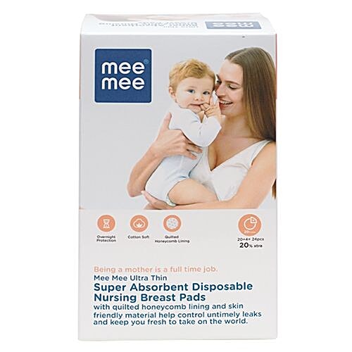 Mee Mee Ultra Thin Super Absorbent Breast Pads - Disposable Nursing, 24 pcs  