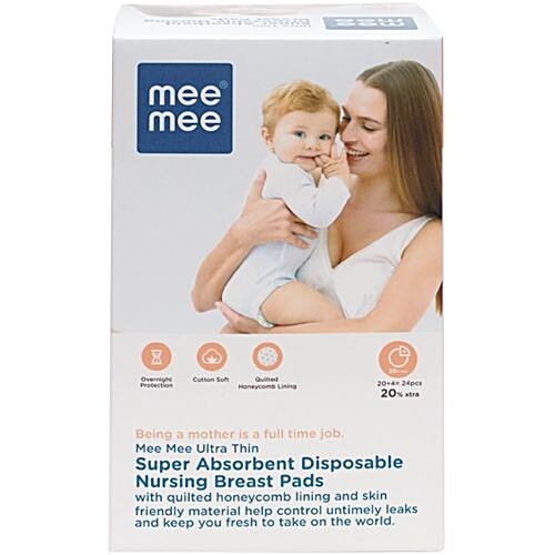 Mee Mee Ultra Thin Super Absorbent Breast Pads - Disposable Nursing, 24 pcs  