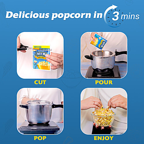 ACT II Golden Sizzle Instant Popcorn, 60 g (Pack of 3) Hot & Fresh# in 3 mins