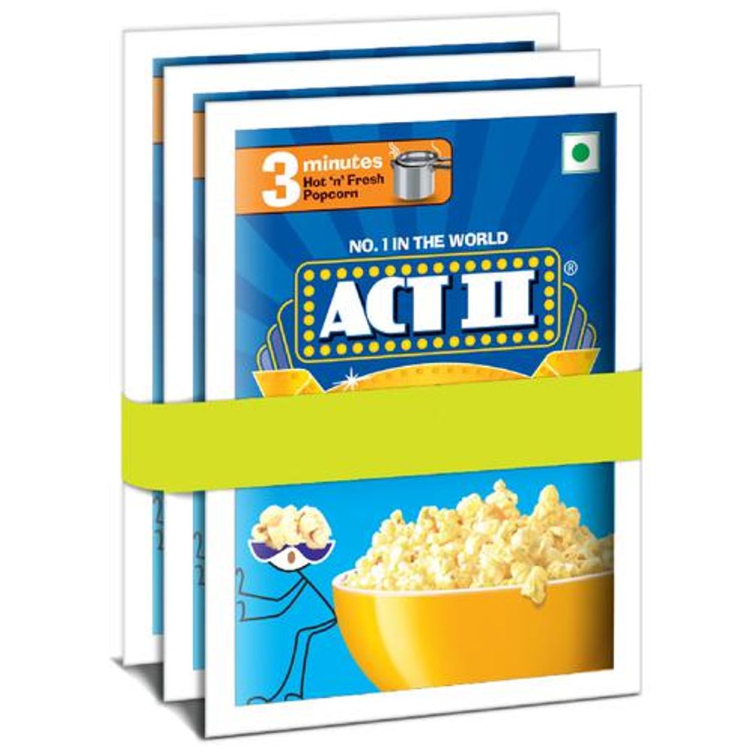 ACT II Instant Popcorn - Golden Sizzle, Crispy, Crunchy Snack, 60 g (Pack of 3)