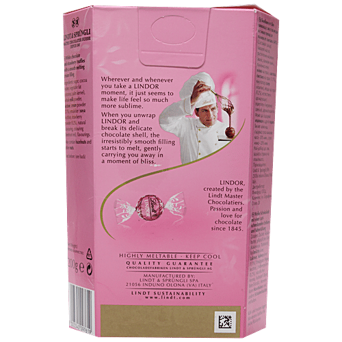 Lindt Lindor White Chocolate Truffles - Strawberries & Cream, Smooth, Rich Flavour, 200 g Irresistibly Smooth