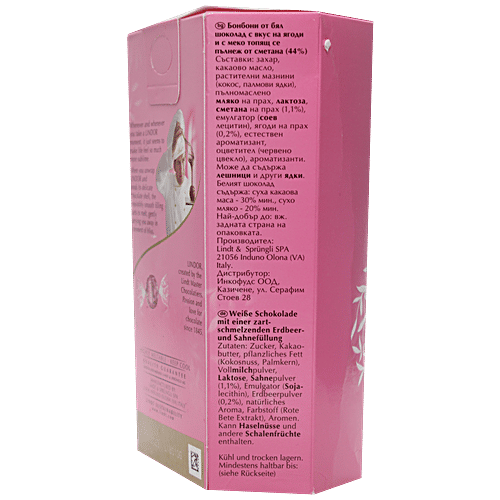 Lindt Lindor White Chocolate Truffles - Strawberries & Cream, Smooth, Rich Flavour, 200 g Irresistibly Smooth