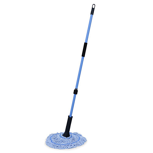 Gala Twist Mop Microfibre & Plastic With Rod - 4.3 ft, Blue & White, 1 pc  Unique Stain Remover