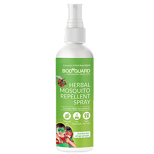 Bodyguard Herbal Mosquito Repellent Spray for Babies -  | With Goodness Of Essential Oils And Aloe Vera Extracts, 100 ml  Natural Oils
 Aloe Vera Extracts