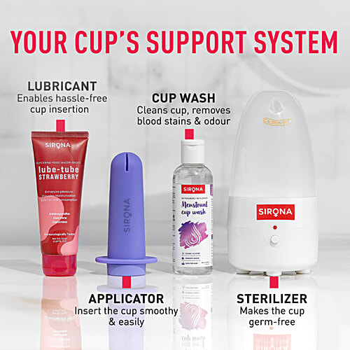 SIRONA FDA Approved Reusable Menstrual Cup for Women (Large Size) | Protection for Up to 8-10 Hours, 1 pc  Odour Free, FDA Approved