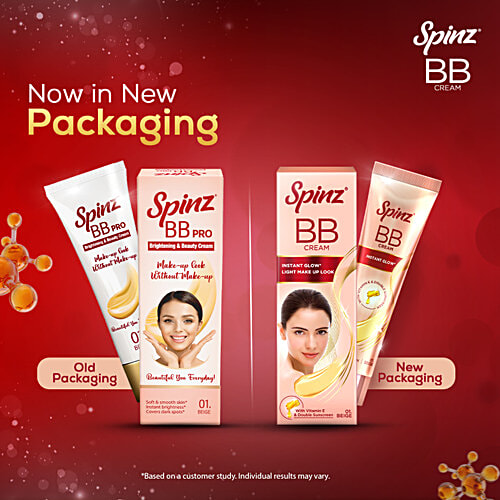 Spinz BB Brightening & Beauty Fairness Cream That Covers Spots Gives 2X Instant Glow & Sun Protection, 29 g  