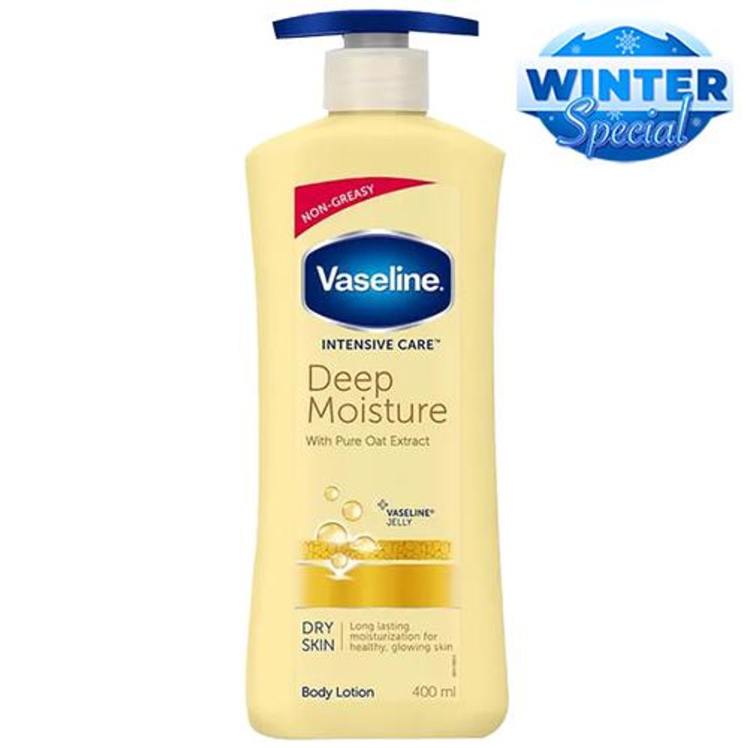 Vaseline Intensive Care Deep Moisture Body Lotion - Dry Skin, With Pure Oat Extract, Long Lasting Moisturisation, 400 ml 