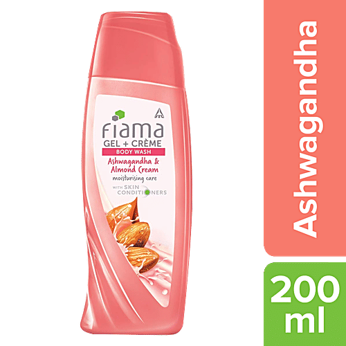 Fiama Gel + Creme Body Wash - Ashwagandha & Almond Cream, 200 ml With Skin Conditioners