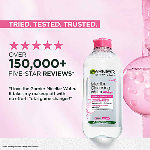 Garnier All-in-1 Micellar Cleansing Water, 400 ml  No Paraben, No Alcohol, No Perfume