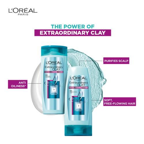 Loreal Paris Extraordinary Clay Express Scalp Refresher - Pure Clay + Menthol, Oily Scalp & Roots, 7'C Cooler on Scalp, 100 ml  