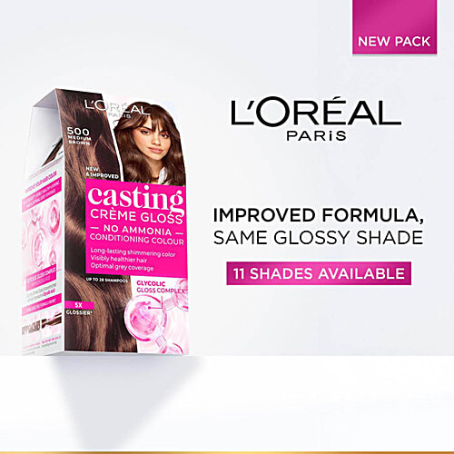 L'Oreal Paris Casting Creme Gloss Hair Colour, 72 ml + 87.5 g 200 Ebony Black 
