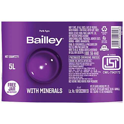 Bailley Packaged Drinking Water, 5 L