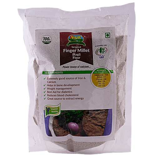 Buy Vsr Sprouted Finger Millet Flour 500 Gm Online at the Best Price of