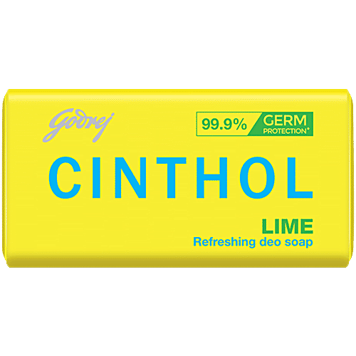 Cinthol Refreshing Deo Lime Bath Soap, 99.9% Germ Protection, 40 g  99.9% Germ Protection