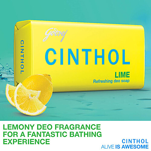 Cinthol Refreshing Deo Lime Bath Soap, 99.9% Germ Protection, 40 g  99.9% Germ Protection