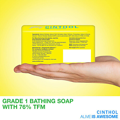 Cinthol Refreshing Deo Lime Bath Soap, 99.9% Germ Protection, 40 g  99.9% Germ Protection