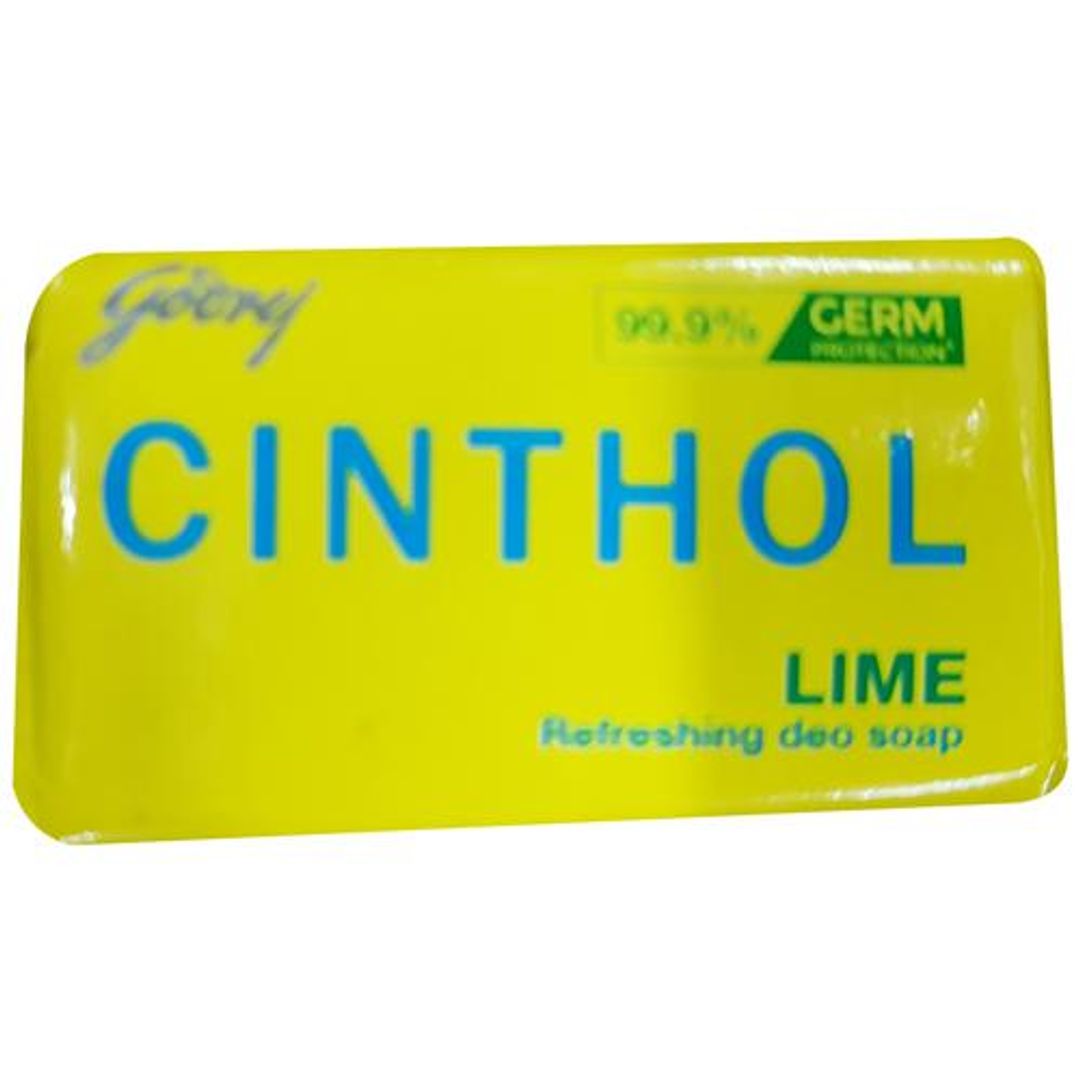 Cinthol Refreshing Deo Lime Bath Soap, 99.9% Germ Protection, 40 g 