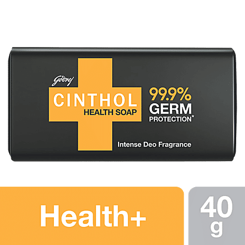 Cinthol Health Intense Deo Fragrance Bath Soap, 99.9% Germ Protection, 40 g  99.9% Germ Protection