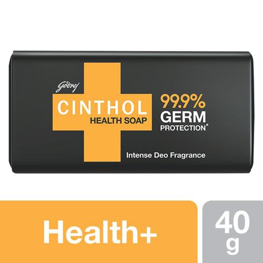 Cinthol Health Intense Deo Fragrance Bath Soap, 99.9% Germ Protection, 40 g 