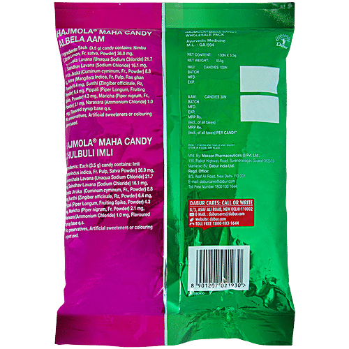 Dabur Hajmola Chulbuli Imli & Albela Aam Maha Candy, 130 pcs Pouch