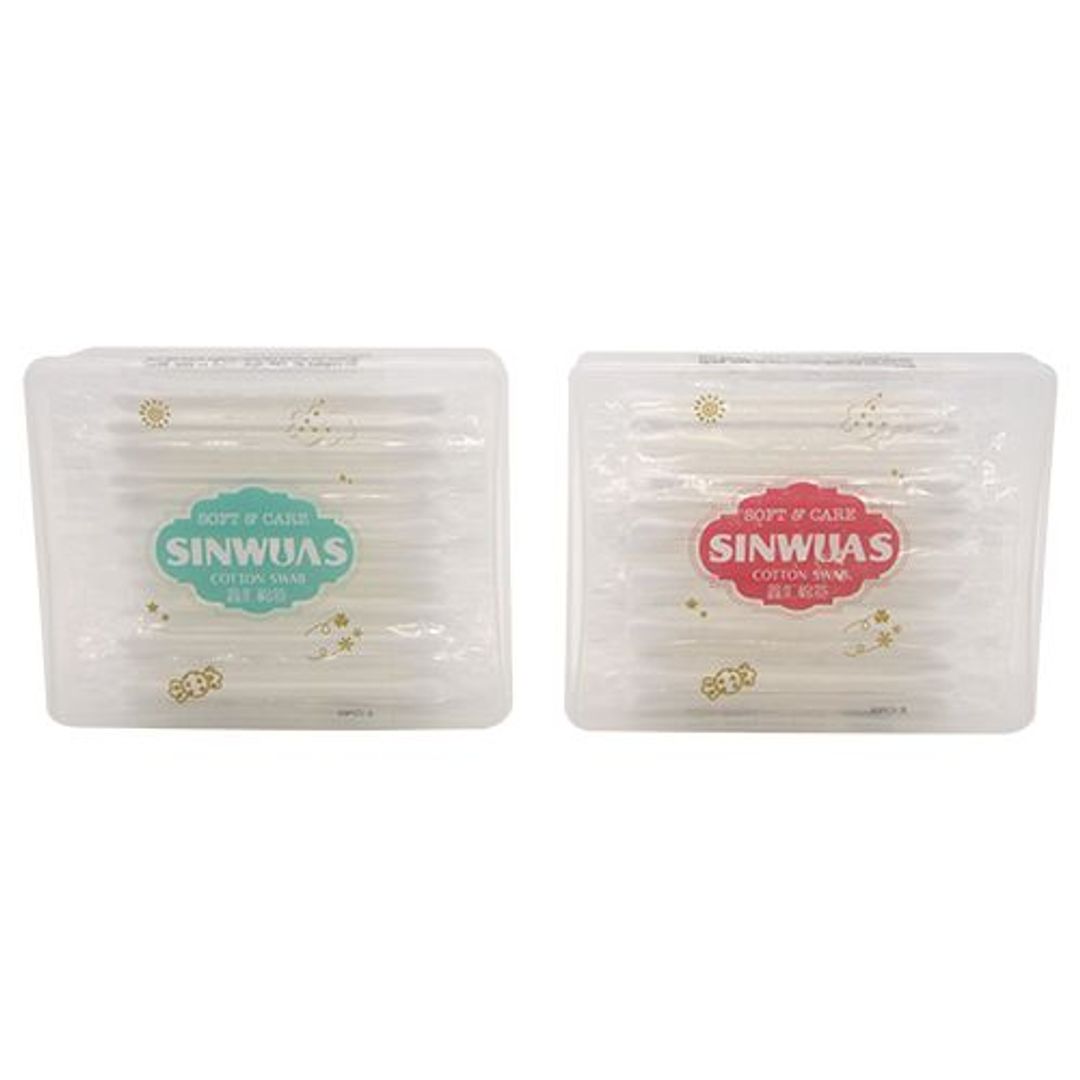 SINWUAS Cotton Ear Buds - Two Sided, 50 pcs 