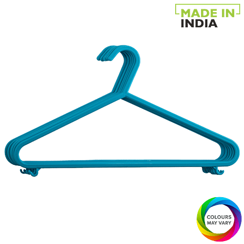 All Time Plastic Hanger / Cloth Hanger - Assorted Colour, 033, 6 pcs  Storage Easy & Simple
