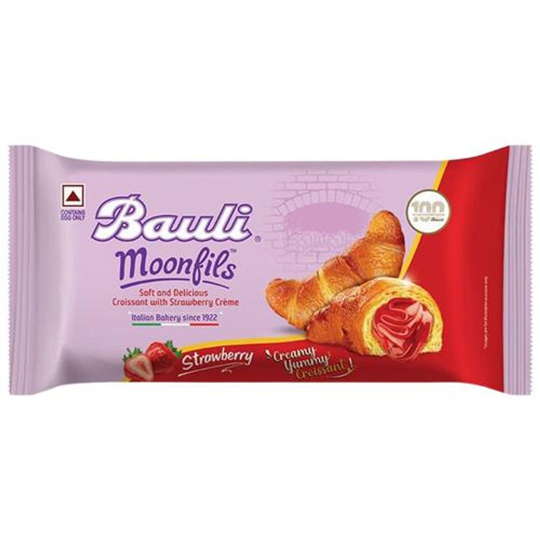 Bauli Moonfils -  Strawberry Flavoured, Centre Filled Puff Rolls, Italian Recipe, Soft & Delicious, 45 g 