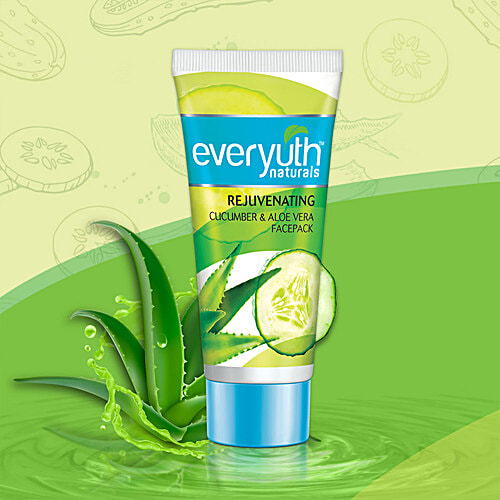 Everyuth Naturals Rejuvenating Face Pack - Cucumber & Aloe Vera, No Harmful Chemicals, 50 g Tube No Harmful Chemicals
