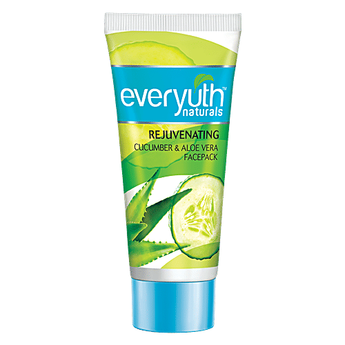 Everyuth Naturals Rejuvenating Face Pack - Cucumber & Aloe Vera, No Harmful Chemicals, 50 g Tube No Harmful Chemicals