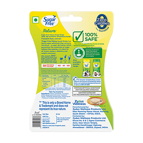 Sugar Free Natura Sweet Drops - Zero Calories, 10 ml Bottle Safe, Scientifically Proven & Tested