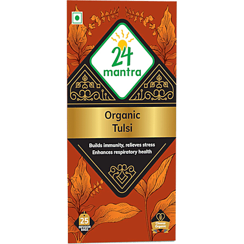 24 Mantra Organic Tulsi Bags, 85 g (25 Bags x 3.4 g each) 