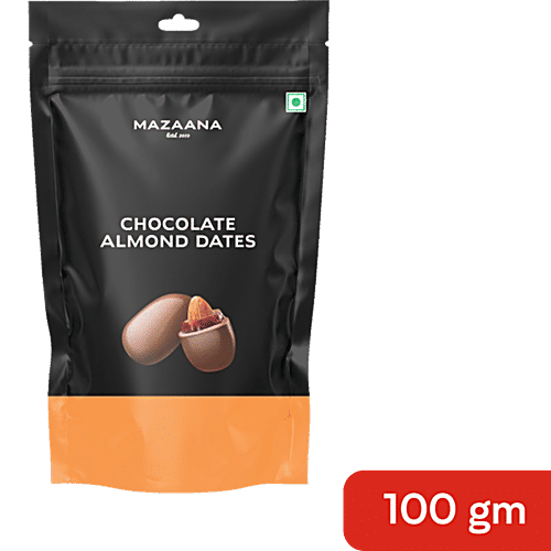 Mapro Mazaana Chocolate Almond Dates, 80 g Pouch Gluten Free & Free from Artificial Preservatives
