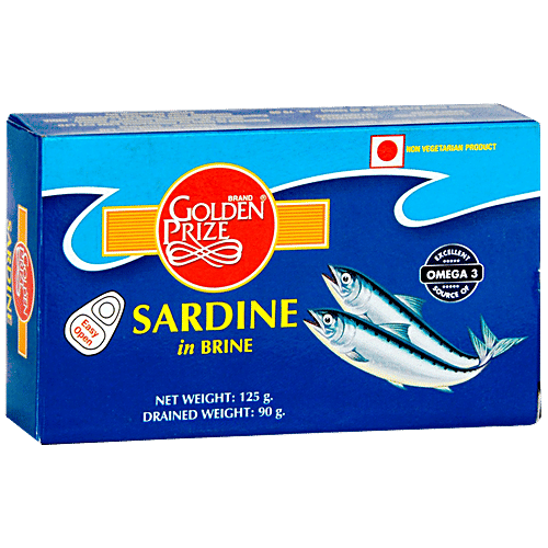 Golden Prize Canned Sardine - in Brine, 125 g  Excellent Source of Omega-3