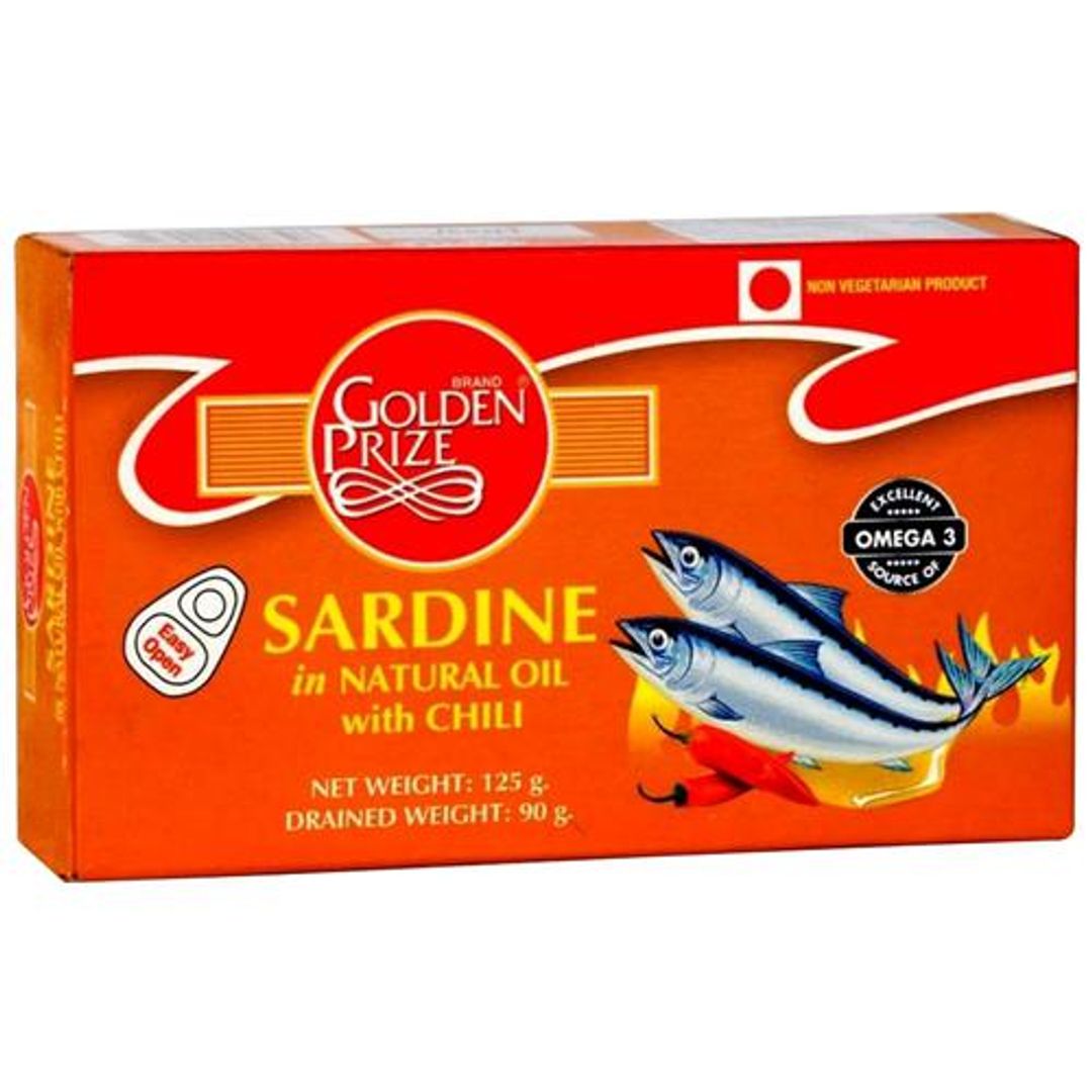 Golden Prize Canned Sardine - in Natural Oil with Chili, 125 g 