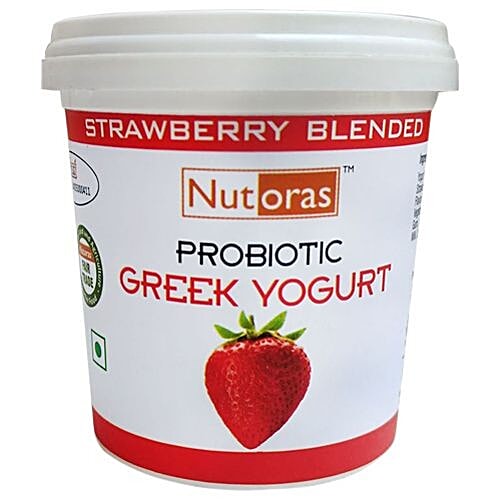 Buy NUTORAS Probiotic Greek Yogurt Strawberry Blended Online at Best
