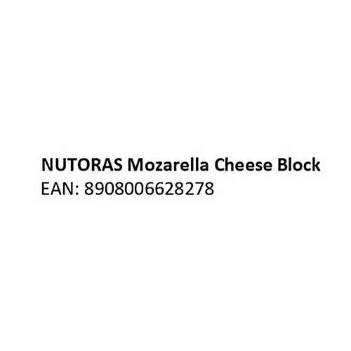 NUTORAS Mozzarella Cheese Block - Made from Cow's Milk, 200 g Pouch Zero Cholesterol