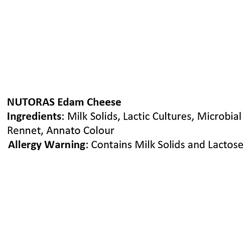 NUTORAS Edam Cheese Block - Made from Cow's Milk, 200 g Pouch Zero Cholesterol, Zero Trans Fat