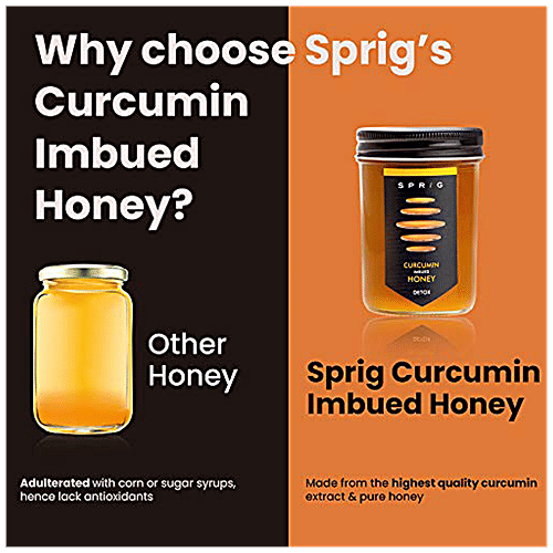 Sprig Curcumin Imbued Honey - Antioxidants, Flavanoids Rich, 325 g  Detox