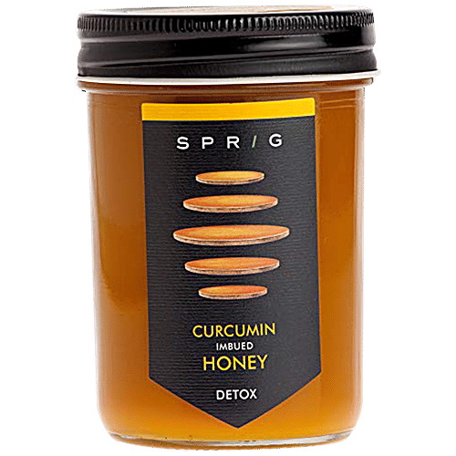 Sprig Curcumin Imbued Honey - Antioxidants, Flavanoids Rich, 325 g  Detox