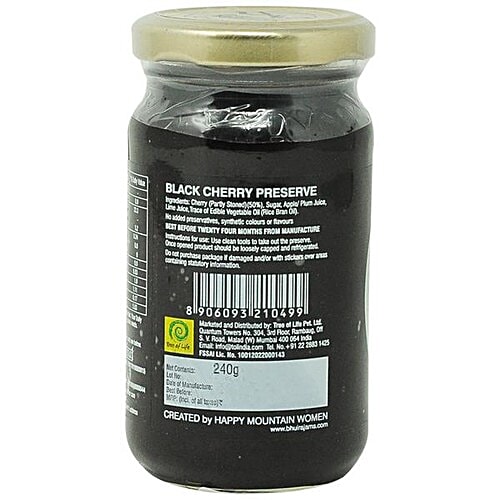 Bhuira Black Cherry Preserve, 240 g Glass Bottle 