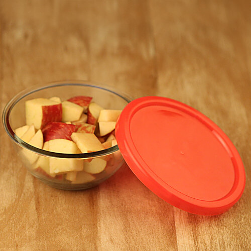 Glass Ideas  Multi Utility Fruit/DryFruit Storage Glass Bowl With Lid, 250 ml  