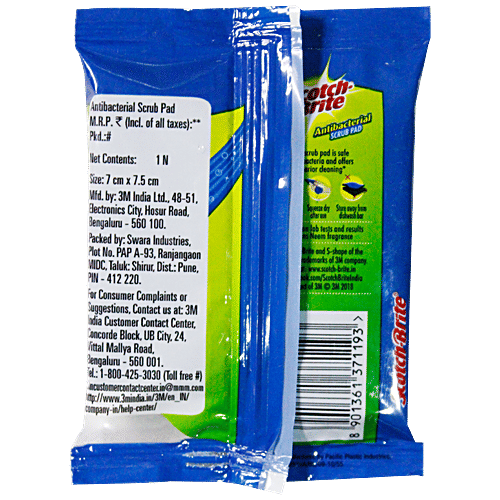 Scotch brite Scrub Pad - Anti- Bacterial, Small, 1 pc  