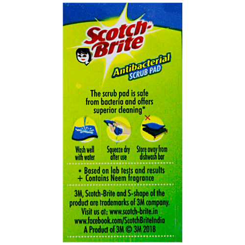 Scotch brite Scrub Pad - Anti- Bacterial, Small, 1 pc  