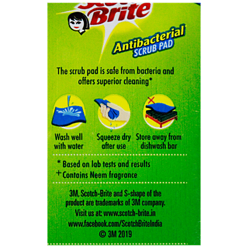 Scotch brite Scrub Pad - Anti- Bacterial, Regular, 1 pc  