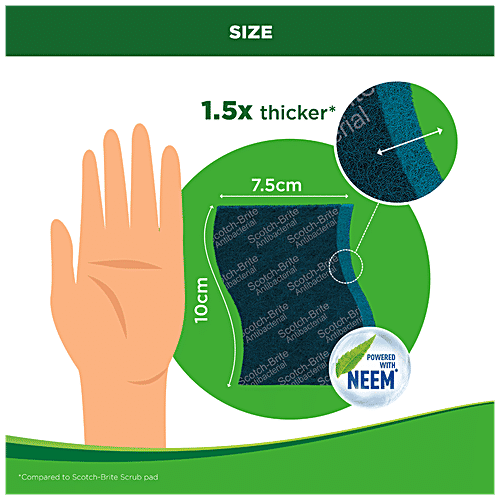 Scotch brite Scrub Pad - Anti- Bacterial, Large, 1 pc  