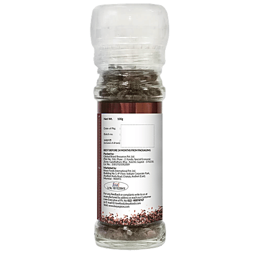 Keya Grinder - Black Salt, 100 g Glass Bottle 