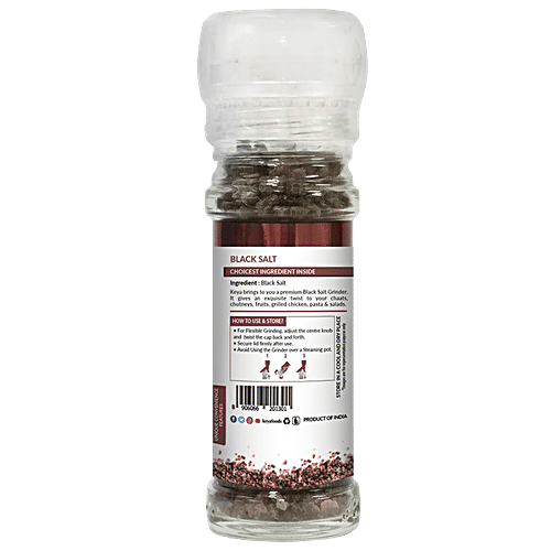 Keya Grinder - Black Salt, 100 g Glass Bottle 