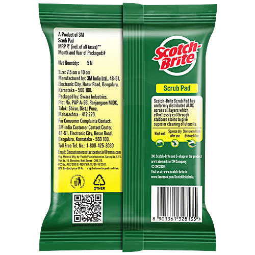 Scotch Brite Scrub Pad, 5 pcs