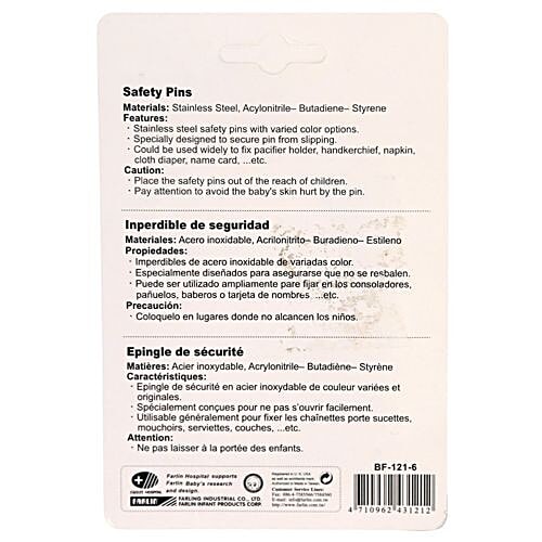 Farlin Safety Pins - Multicolor, 6 pcs  